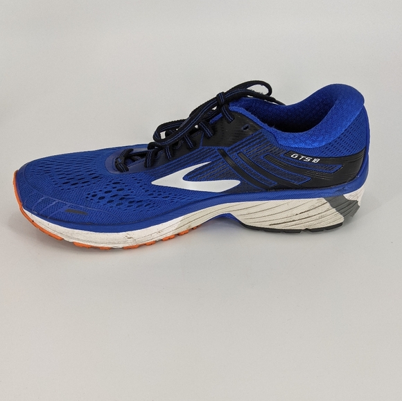 Brooks Adrenaline GTS 18 Blue Orange Running Shoes - Picture 3 of 9
